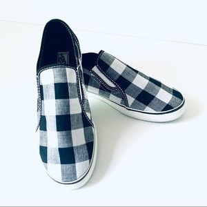 Vans Women's Classic Slip-On Black Lg Gingham Sneakers Sz 6 *Rare Find*